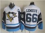 Pittsburgh Penguins #66 Mario Lemieux 1978 Vintage CCM White/Blue Jersey