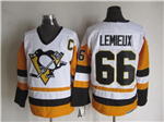 Pittsburgh Penguins #66 Mario Lemieux 1992 Vintage CCM White/Gold Jersey