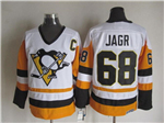 Pittsburgh Penguins #68 Jaromir Jagr 1992 Vintage CCM White/Gold Jersey