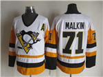 Pittsburgh Penguins #71 Evgeni Malkin 1992 Vintage CCM White/Gold Jersey