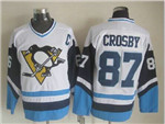 Pittsburgh Penguins #87 Sidney Crosby 1978 Vintage CCM White/Blue Jersey
