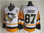 Pittsburgh Penguins #87 Sidney Crosby 1992 Vintage CCM White/Gold Jersey