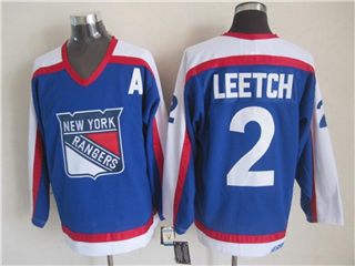 New York Rangers #2 Brian Leetch 1977 CCM Throwback Blue Jersey