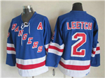 New York Rangers #2 Brian Leetch CCM Vintage Blue Jersey