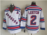 New York Rangers #2 Brian Leetch CCM Vintage White Jersey