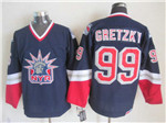 New York Rangers #99 Wayne Gretzky 1998 CCM Liberty Logo Navy Blue Jersey