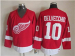 Detroit Red Wings #10 Alex Delvecchio CCM Vintage Red Jersey