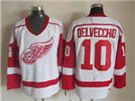 Detroit Red Wings #10 Alex Delvecchio CCM Vintage White Jersey
