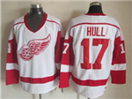 Detroit Red Wings #17 Brett Hull CCM Vintage White Jersey