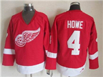 Detroit Red Wings #4 Syd Howe CCM Vintage Red Jersey