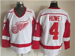 Detroit Red Wings #4 Syd Howe CCM Vintage White Jersey