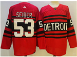 Detroit Red Wings #53 Mortiz Seider Red Reverse Retro 2.0 Jersey
