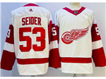 Detroit Red Wings #53 Mortiz Seider White Jersey