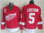 Detroit Red Wings #5 Nicklas Lidstrom CCM Vintage Red Jersey