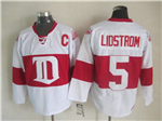 Detroit Red Wings #5 Nicklas Lidstrom CCM Vintage White Jersey
