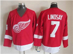 Detroit Red Wings #7 Ted Lindsay CCM Vintage Red Jersey
