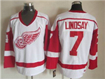 Detroit Red Wings #7 Ted Lindsay CCM Vintage White Jersey