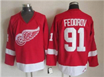 Detroit Red Wings #91 Sergei Fedorov CCM Vintage Red Jersey