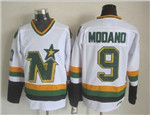 Minnesota North Stars #9 Mike Modano 1980's CCM Vintage White Jersey