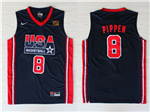 1992 Olympic Team USA #8 Scottie Pippen Navy Jersey
