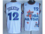 1995 NBA All-Star Game Western Conference #12 John Stockton White Hardwood Classic Jersey