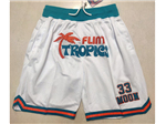 Flint Tropics #33 Jackie Moon White Basketball Shorts