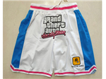 Grand Theft Auto White Basketball Shorts