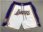 Los Angeles Lakers Just Don "Lakers" White Basketball Shorts