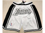 Los Angeles Lakers Just Don "Lakers" White Basketball Shorts