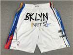 Brooklyn Nets "BKLYN Nets" White City Edition Basketball Shorts