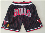 Chicago Bulls Just Don Black Pinstripe Basketball Shorts