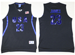 Team USA #23 LeBron James Black Jersey