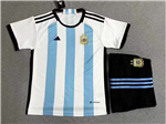 Argentina 2022/23 Youth Home Blue/White Soccer Jersey