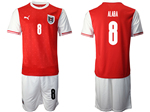 Austria 2020/21 Home Red Soccer Jersey with #8 Alaba Printing