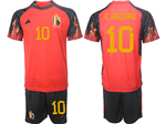 Belgium 2022/23 Home Red Soccer with #10 E.Hazard Printing