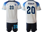 England 2022/23 Home White Soccer Jersey with #20 Foden Printing