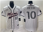 Inter Miami CF #10 Lionel Messi White Baseball Jersey