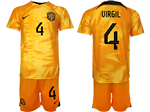 Netherlands 2022/23 Home Orange Soccer Jersey with #4 Virgil Printing