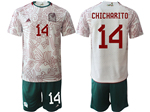 Mexico 2022/23 Away White Soccer Jersey with #14 Chicharito Printing
