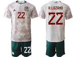 Mexico 2022/23 Away White Soccer Jersey with #22 H.Lozano Printing