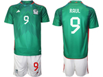 Mexico 2022/23 Green Soccer Jersey with #9 RAUL Printing