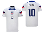USA 2022/23 Home White Soccer Jersey with #10 Pulisic Printing