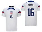 USA 2022/23 Home White Soccer Jersey with #16 MORRIS Printing