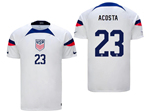 USA 2022/23 Home White Soccer Jersey with #23 ACOSTA Printing