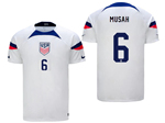 USA 2022/23 Home White Soccer Jersey with #6 MUSAH Printing