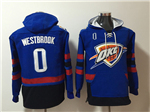 Oklahoma City Thunder #0 Russell Westbrook Men's Blue Hoodies