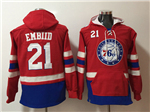 Philadelphia 76ers #21 Joel Embiid Men's Red Hoodies