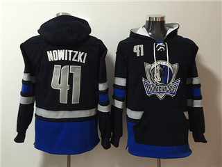 Dallas Mavericks #41 Dirk Nowitzki Men's Navy Hoodies