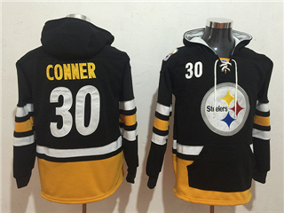 Pittsburgh Steelers #30 James Conner Men's Black Hoodies