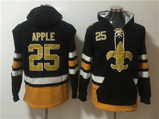 Orleans Saints #25 Eli Apple Men's Black Hoodies